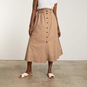Everlane The Easy Button-Front Skirt Orange Base - Size S